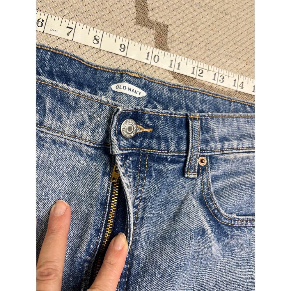 Old Navy extra high rise boyfriend Lola blue jeans, size 14, NWT, raw hems - Picture 9 of 13